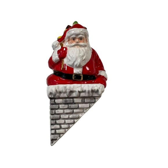 Department 56 Snow Village "Down The Chimney He Goes" Santa Figure - Picture 3 of 5